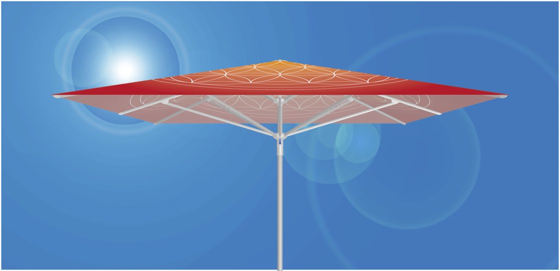Dessin 0773 - Blume des Lebens<br> <br> RAYO™ 350S4/ printo™ WF<br> 350 x 350 cm quadratisch, ohne Volant, Stoffqualität printo™ WF, bedruckt